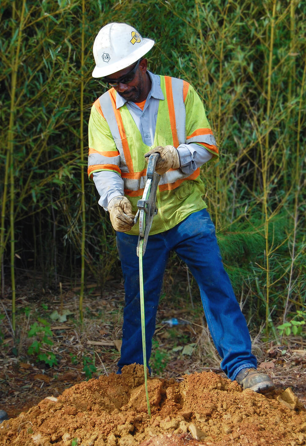 Geotechnical engineering services - boring hole depth measurement