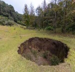 Depression Sinkhole Opening up